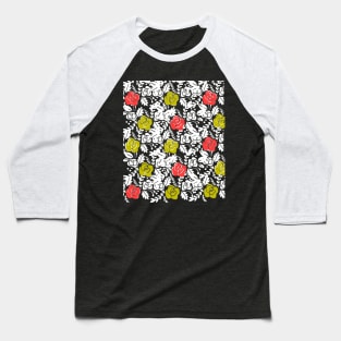 Colourful Flower Roses Baseball T-Shirt